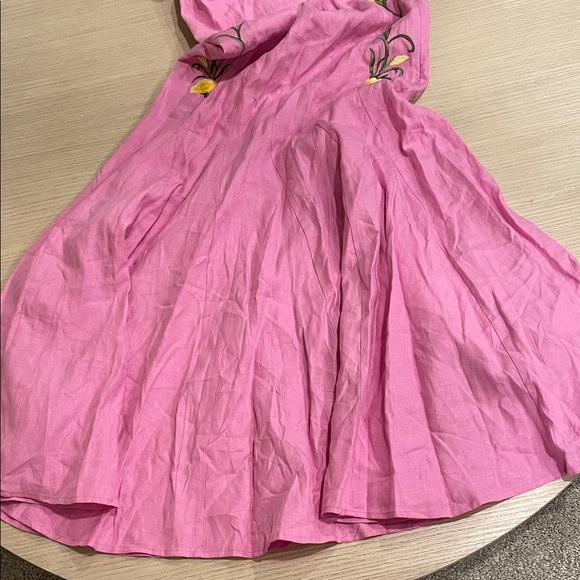Fanm Mon, Pink Floral Embroidered Maxi Dress, Size S - Picture 7 of 9
